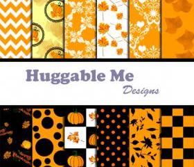  Thanksgiving Digital Papers - Instant Download files for Scrapbook, Thanksgiving, Autumn, Harvest, Invitation Cards 12x12 - HMD00060