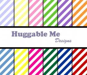 Digital Scrapbooking Paper Bright Stripe Paper for Scrapbook Invitation Cards 12x12 - HMD00018