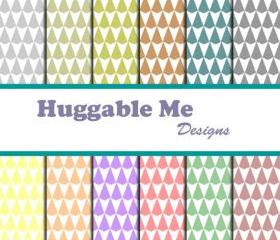 Digital Scrapbooking Paper Pastel Patterns Digital Paper for Baby Scrapbook Invitation Cards 12x12 - HMD00031