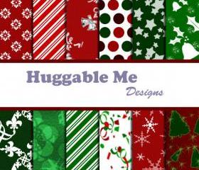 SALE Digital Scrapbook Printables Christmas Holidays Digital Paper for Scrapbook Invitation Cards 12x12 - HMD00023